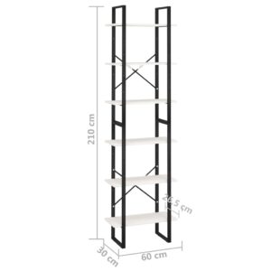 vidaXL Förvaringshylla vit 60x30x210 cm massiv furu - Bild 9