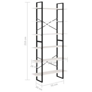 vidaXL Hög bokhylla vit 100x30x210 cm massiv furu - Bild 9