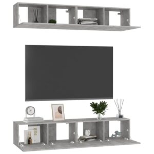 vidaXL TV-skåp 4 st betonggrå 80x30x30 cm konstruerat trä - Bild 3