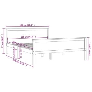 vidaXL Sängram massiv furu 120x200 cm - Bild 7