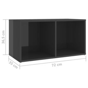 vidaXL TV-skåp 2 st grå högglans 72x35x36,5 cm konstruerat trä - Bild 9