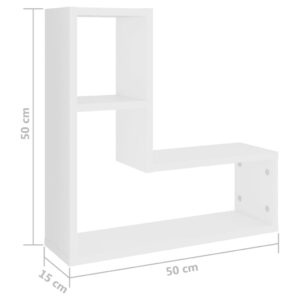 vidaXL Vägghyllor 2 st vit 50x15x50 cm konstruerat trä - Bild 7