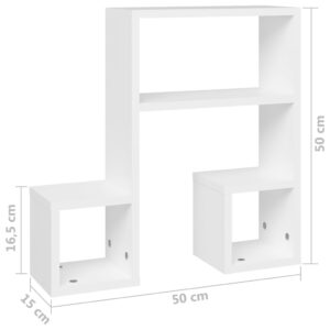 vidaXL Vägghyllor 2 st vit 50x15x50 cm konstruerat trä - Bild 8