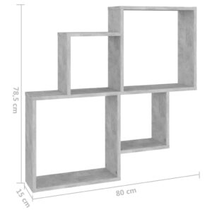 vidaXL Vägghylla kubformad betonggrå 80x15x78,5 cm konstruerat trä - Bild 6