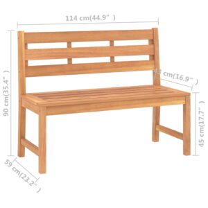 vidaXL Trädgårdsbänk 114 cm massiv teak - Bild 7