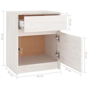 vidaXL Sängbord 2 st vit 40x31x50 cm massivt furu - Bild 10