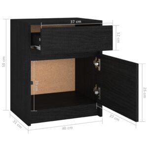 vidaXL Sängbord 2 st svart 40x31x50 cm massivt furu - Bild 10