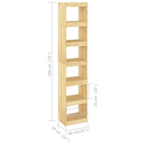 vidaXL Bokhylla/rumsavdelare 40x30x199 cm massiv furu - Bild 8