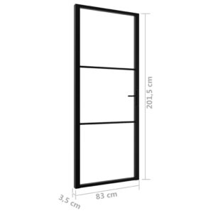 vidaXL Innerdörr ESG-glas och aluminium 83x201,5 cm svart - Bild 6