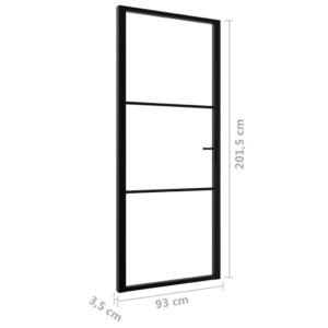 vidaXL Innerdörr ESG-glas och aluminium 93x201,5 cm svart - Bild 6