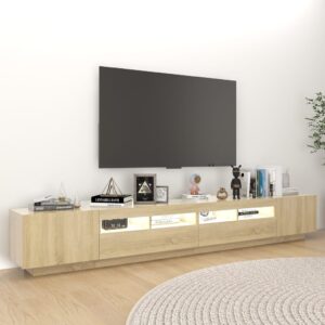 vidaXL TV-bänk med LED-belysning sonoma-ek 260x35x40 cm - Bild 3