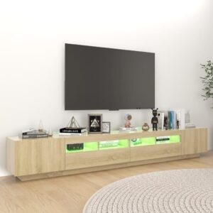 vidaXL TV-bänk med LED-belysning sonoma-ek 260x35x40 cm - Bild 5