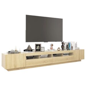 vidaXL TV-bänk med LED-belysning sonoma-ek 260x35x40 cm - Bild 6