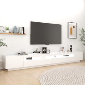 vidaXL TV-bänk med LED-belysning vit 300x35x40 cm - Bild 3