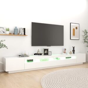 vidaXL TV-bänk med LED-belysning vit 300x35x40 cm - Bild 5