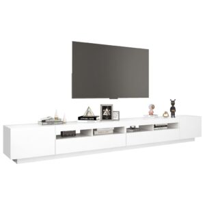 vidaXL TV-bänk med LED-belysning vit 300x35x40 cm - Bild 6