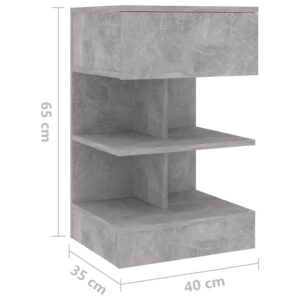 vidaXL Sängbord betonggrå 40x35x65 cm spånskiva - Bild 7