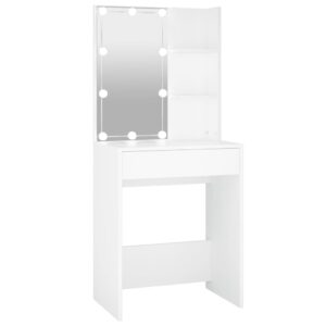 vidaXL Sminkbord med LED vit 60x40x140 cm - Bild 2