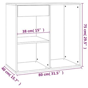 vidaXL Sminkskåp vit 80x40x75 cm konstruerat trä - Bild 8