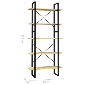 vidaXL Bokhylla 5 hyllplan 80x30x175 cm massiv furu - Bild 5