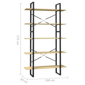 vidaXL Bokhylla 5 hyllplan 100x30x175 cm massiv furu - Bild 5