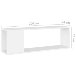 vidaXL Tv-bänk vit 100x24x32 cm konstruerat trä - Bild 7