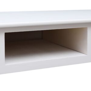 vidaXL Skrivbord vit 108x45x76 cm massivt kejsarträ - Bild 8