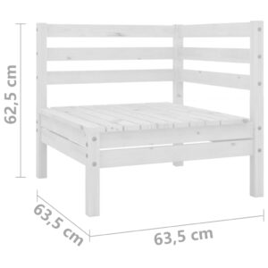 vidaXL Hörnsektion till pallsoffa vit massiv furu - Bild 5