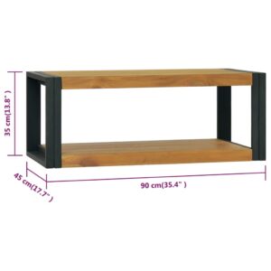 vidaXL Väggmonterat badrumsskåp 90x45x35 cm massiv teak - Bild 6