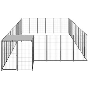 vidaXL Hundgård svart 22,99 m² stål - Bild 2