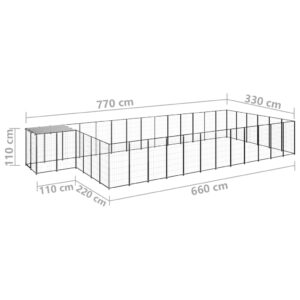 vidaXL Hundgård svart 22,99 m² stål - Bild 6