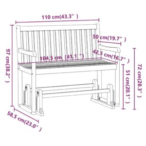 vidaXL Gungbänk 110 cm massivt akaciaträ - Bild 8