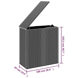 vidaXL Dynbox PE-rotting 100x49x103,5 cm brun - Bild 5