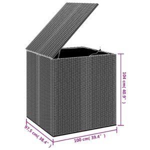 vidaXL Dynbox PE-rotting 100x97,5x104 cm svart - Bild 5