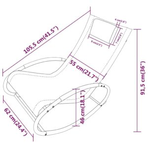 vidaXL Solsäng med kudde svart stål och textilene svart - Bild 7