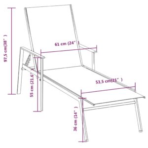 vidaXL Solsäng stål och textilene gräddvit - Bild 9