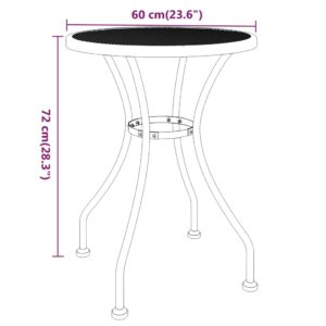 vidaXL Trädgårdsbord Ø60x72 cm sträckmetall antracit - Bild 5