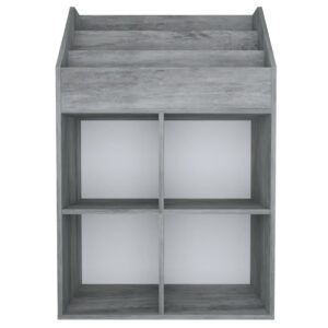 vidaXL Tidningsställ för barn betonggrå 71x30x114 cm spånskiva - Bild 3