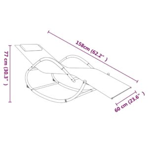 vidaXL Gungande solsäng svart stål och textilene - Bild 6