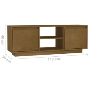 vidaXL TV-bänk honungsbrun 110x30x40 cm massiv furu - Bild 9