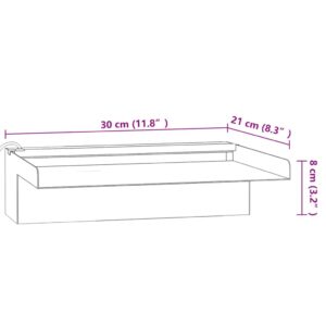 vidaXL Vattenfall med RGB LED rostfritt stål 30 cm - Bild 12