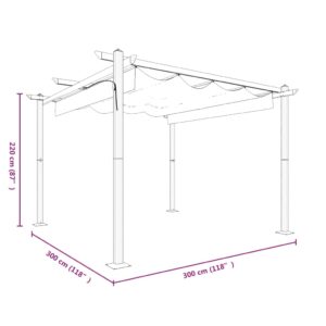 vidaXL Paviljong med infällbart tak 3x3 m taupe - Bild 10