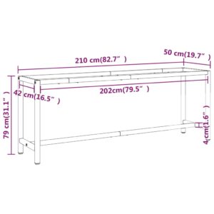 vidaXL Ram för arbetsbänk svart och matt röd 210x50x79 cm metall - Bild 8