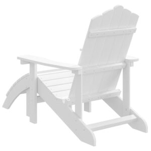 vidaXL Adirondackstol med fotpall HDPE vit - Bild 5