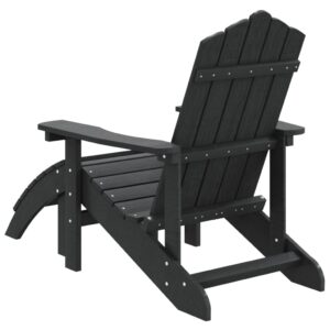 vidaXL Adirondackstol med fotpall HDPE antracit - Bild 5