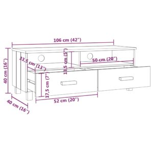 vidaXL Tv-bänk HAMAR honungsbrun 106x40x40 cm massiv furu - Bild 8