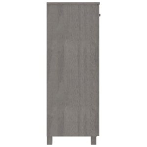 vidaXL Skoskåp HAMAR ljusgrå 85x40x108 cm massiv furu - Bild 6