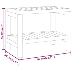 vidaXL Sidobord för badrum 60x30x45 cm massiv teak - Bild 5