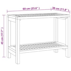 vidaXL Sidobord för badrum 60x30x45 cm massiv teak - Bild 7