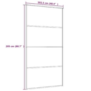 vidaXL Skjutdörr frostat ESG-glas och aluminium 102,5x205 cm svart - Bild 5